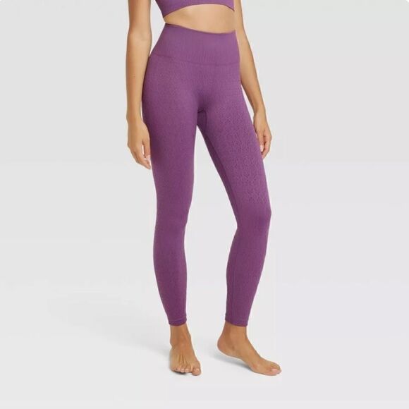 NWT JoyLab Women’s Purple 7/8 Length High-Rise Textured Leggings, Size XXS, NWT - Picture 1 of 8
